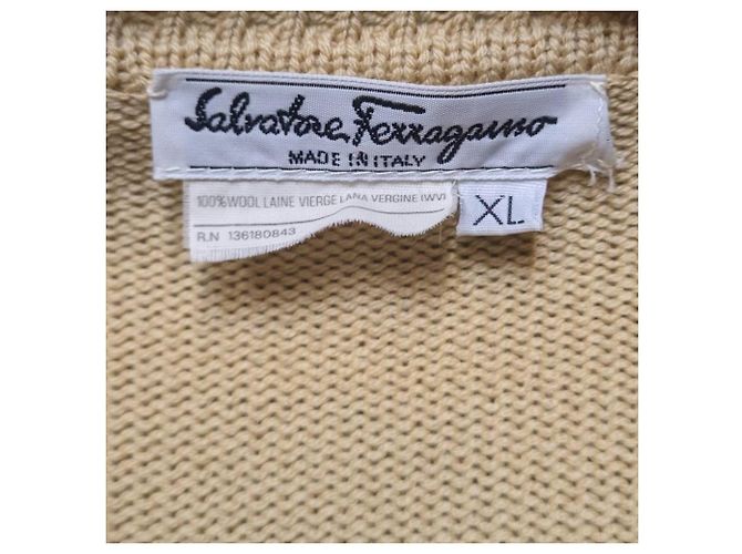 Salvatore Ferragamo Cardigan aus den 80ern Beige - Ansicht 4