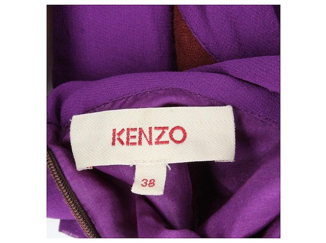 Abito Kenzo in lana marrone e viola - vista 5