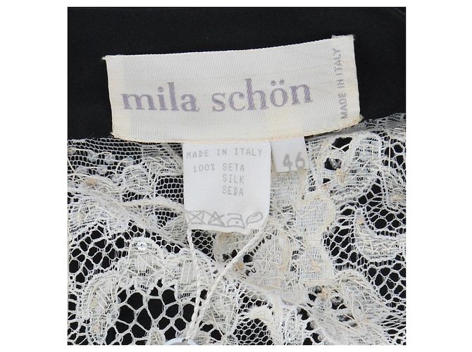 Abito Mila Schön in seta nera con pizzo e paillettes Nero - vista 6