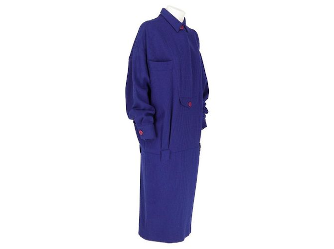 Vestido oversized de lana azul Byblos - vista 2