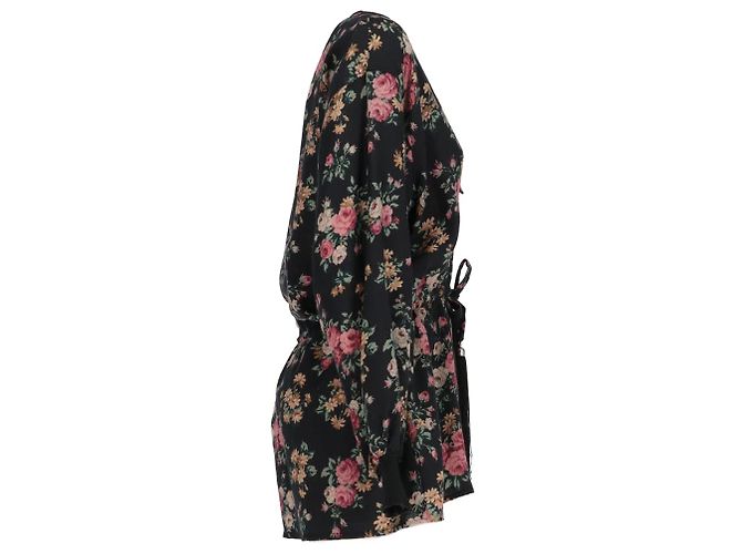 Emanuel Ungaro Wollbluse Schwarz mit Blumenprint - Ansicht 2