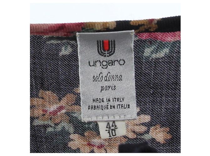 Emanuel Ungaro Wollbluse Schwarz mit Blumenprint - Ansicht 5