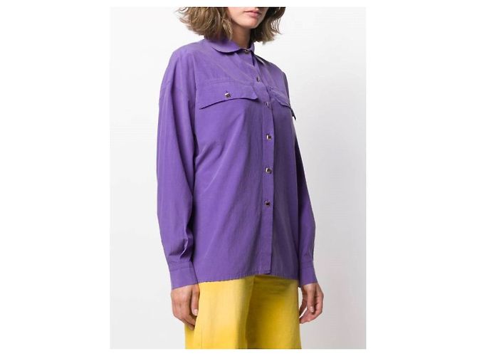 Camisa Versus by Gianni Versace de algodón morada Púrpura - vista 3