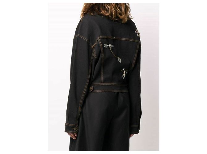 Autre Marque Chaqueta de denim de algodón negro Oppio años 80 - vista 4