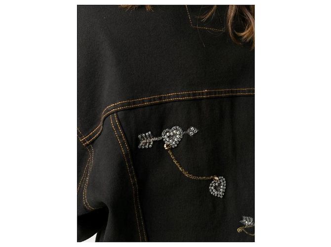 Autre Marque Chaqueta de denim de algodón negro Oppio años 80 - vista 5
