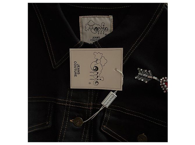 Autre Marque Chaqueta de denim de algodón negro Oppio años 80 - vista 6
