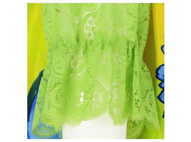 Genny Seidenkleid mit Blumenmuster 80er Jahre Mehrfarben - Ansicht 8