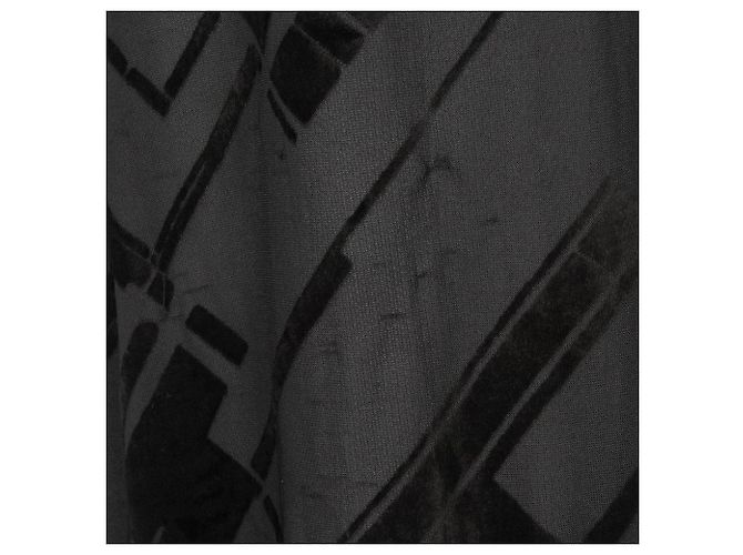 Abito lungo DKNY senza maniche in velluto nero e mesh - vista 4