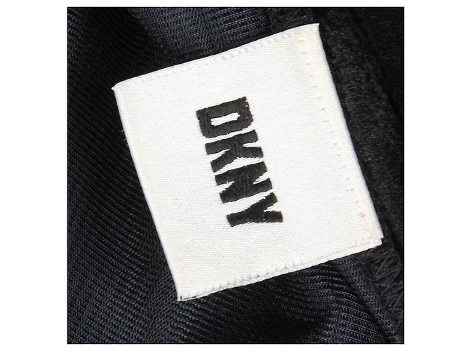 Abito lungo DKNY senza maniche in velluto nero e mesh - vista 6
