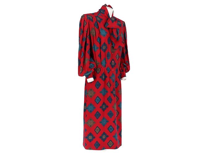 Jean Louis Scherrer Jean-Louis Scherrer Kleid aus den 70ern Rot - Ansicht 2