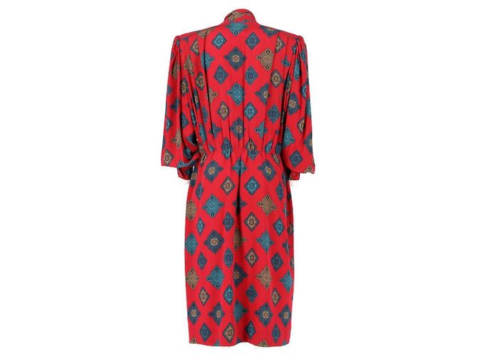 Jean Louis Scherrer Jean-Louis Scherrer Kleid aus den 70ern Rot - Ansicht 4