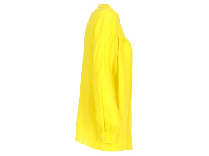 Autre Marque Camicia Hands Mani in misto lino giallo anni 90 - vista 2