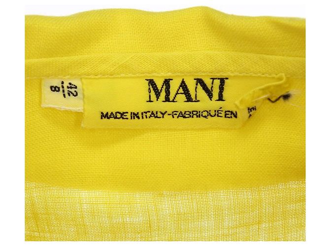Autre Marque Camicia Hands Mani in misto lino giallo anni 90 - vista 4