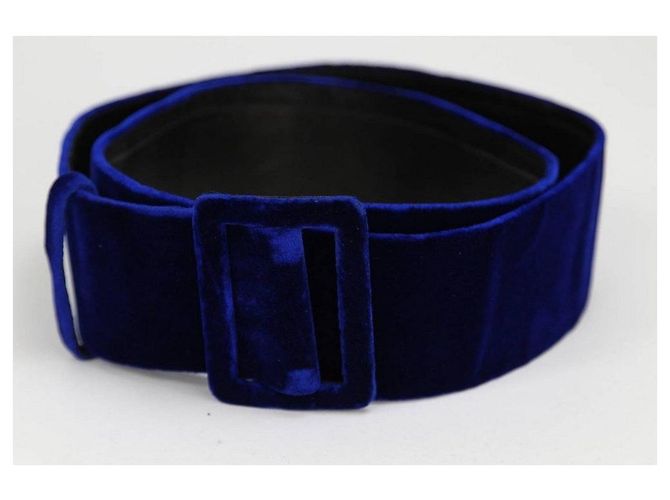 Lancetti langes Kleid aus blauem Samt - Ansicht 7