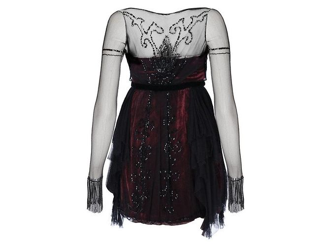 Philosophy di Alberta Ferretti 90s Kleid Bordeaux - Ansicht 3