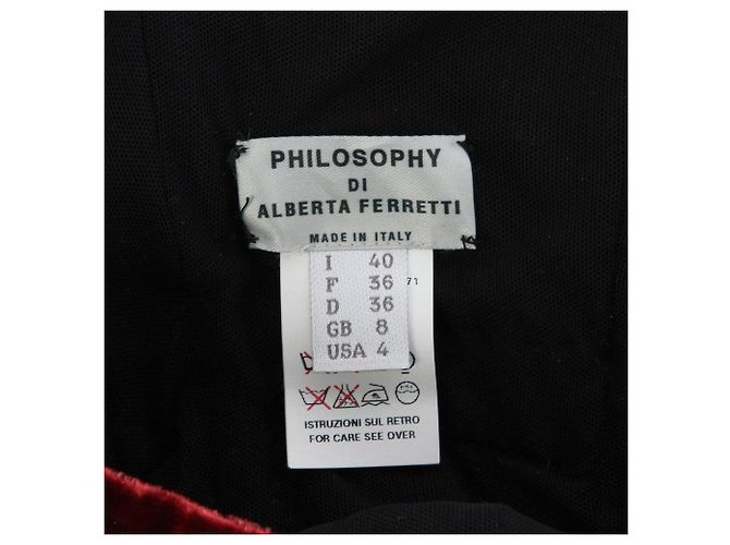 Philosophy di Alberta Ferretti 90s Kleid Bordeaux - Ansicht 7