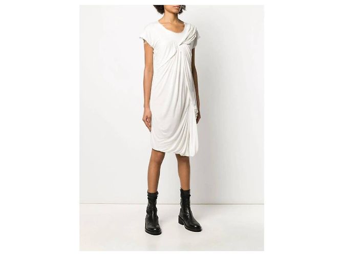 Robe Lanvin blanche à manches courtes - vue 2