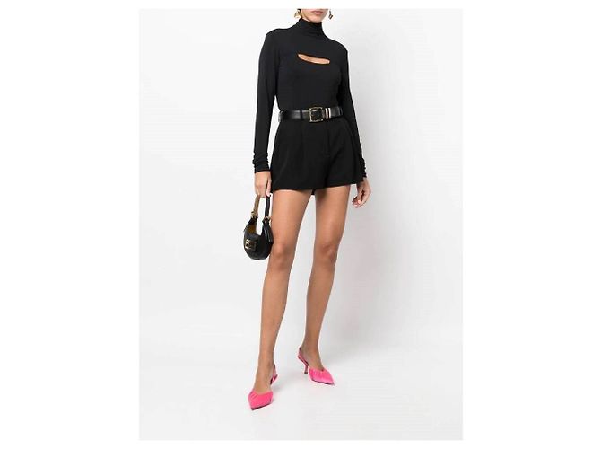 Versace Schwarzes Rollkragen Top mit Cut-Out - Ansicht 3