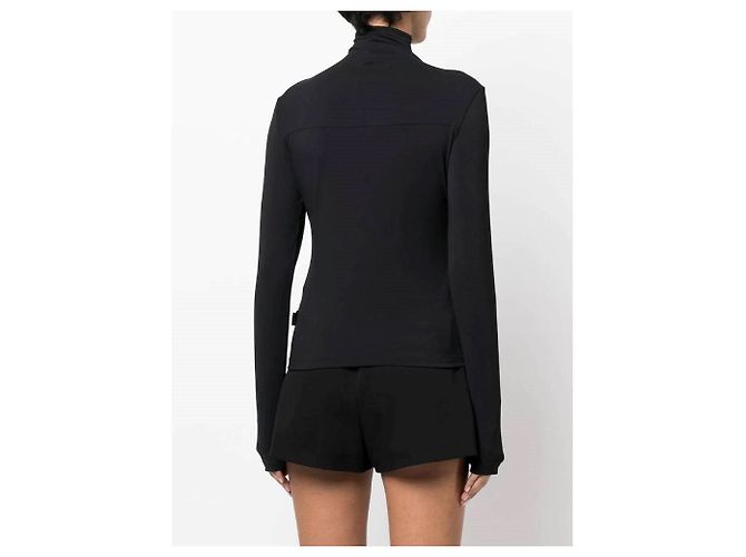 Versace Schwarzes Rollkragen Top mit Cut-Out - Ansicht 4