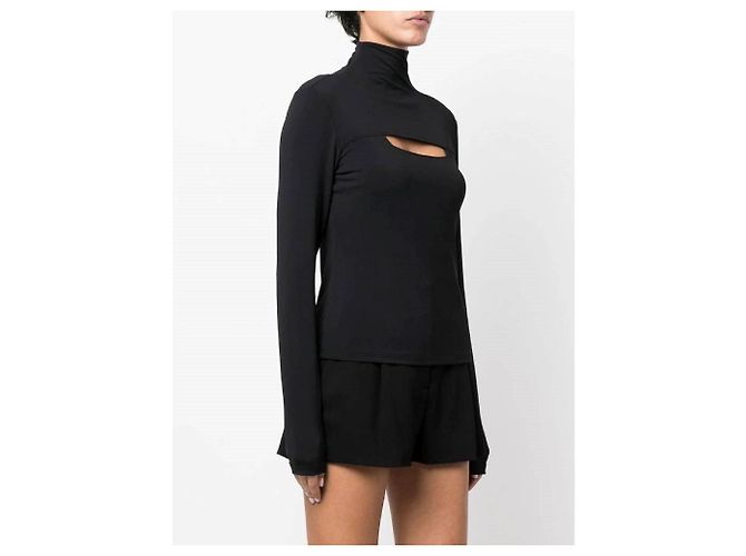 Versace Schwarzes Rollkragen Top mit Cut-Out - Ansicht 5