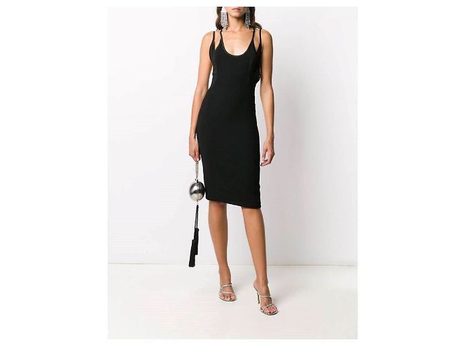 Versace Midi Kleid aus schwarzer Wolle - Ansicht 2