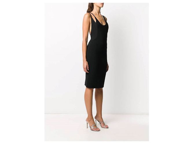 Versace Midi Kleid aus schwarzer Wolle - Ansicht 3