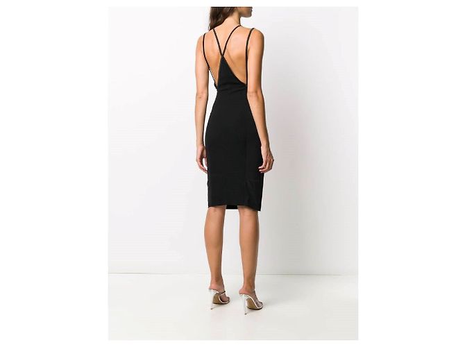 Versace Midi Kleid aus schwarzer Wolle - Ansicht 4