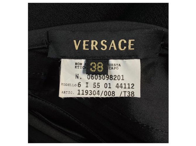 Versace Midi Kleid aus schwarzer Wolle - Ansicht 6