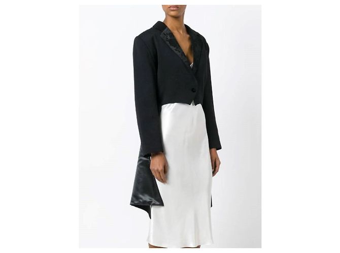 Kenzo Schwarzer Wollblazer mit Blumenstickerei - Ansicht 3