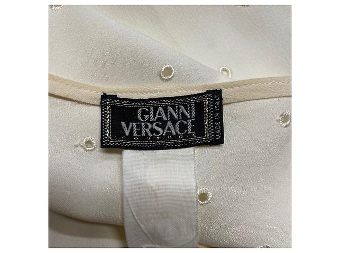 Versace Ajouré Bluse Weiß Acetat - Ansicht 6