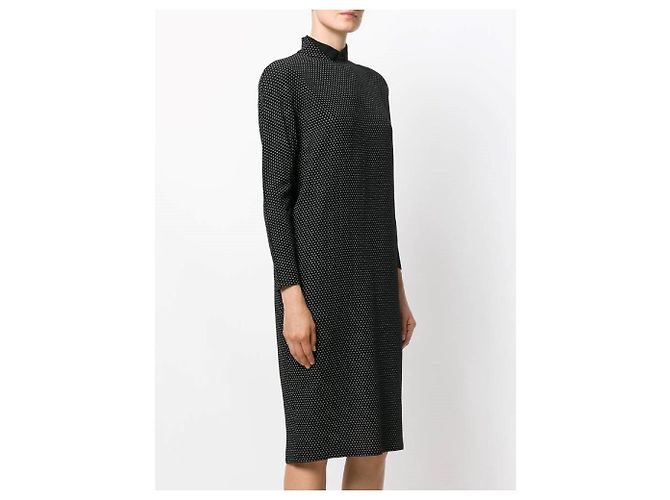 Versace Kleid aus schwarzer Wolle mit Polka Dots - Ansicht 3