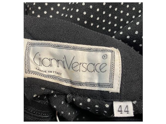 Versace Kleid aus schwarzer Wolle mit Polka Dots - Ansicht 6