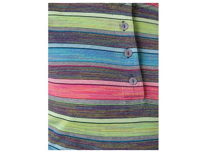 T-shirt Missoni multicolore a righe in cotone - vista 5