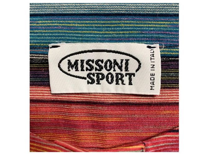 T-shirt Missoni multicolore a righe in cotone - vista 6