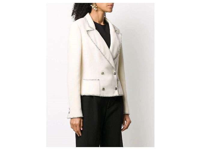 Chanel Limited Edition Seidenjacke Creme Roh - Ansicht 3