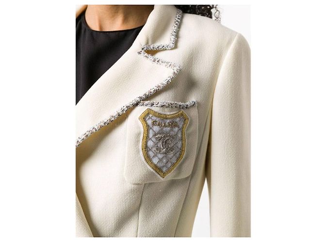 Chanel Limited Edition Seidenjacke Creme Roh - Ansicht 5