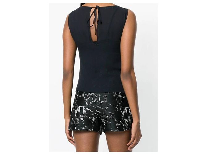 Top Moschino de seda negro con aplique bordado - vista 3