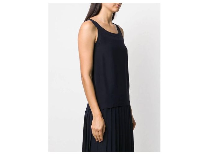 Top de Chanel de seda azul sin mangas - vista 2
