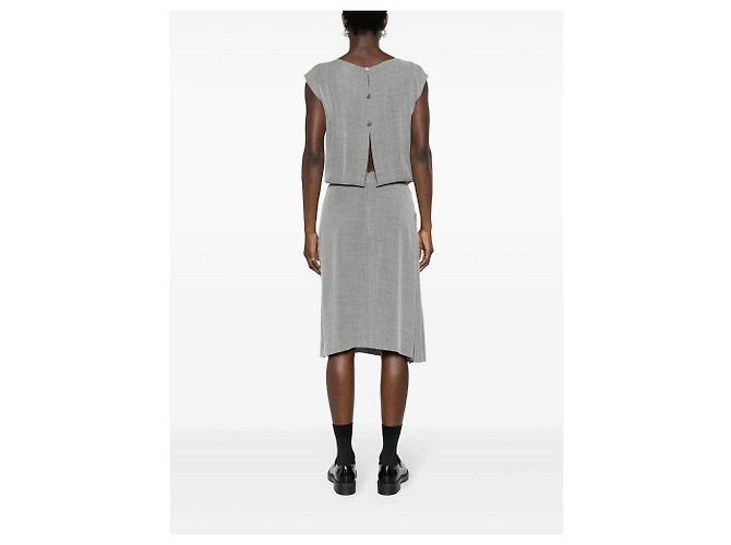 Chanel Midi Kleid aus Viscose Perlgrau - Ansicht 4