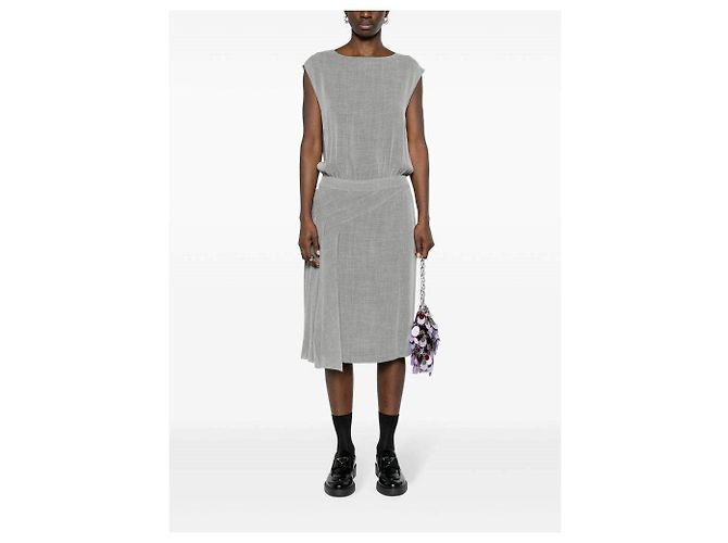 Chanel Midi Kleid aus Viscose Perlgrau - Ansicht 5