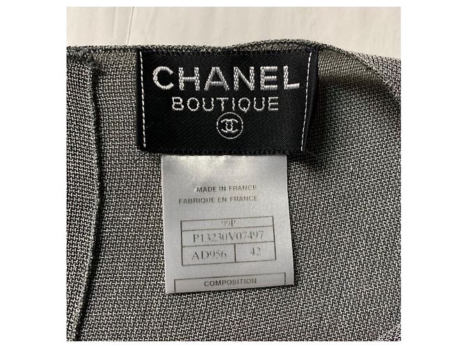 Chanel Midi Kleid aus Viscose Perlgrau - Ansicht 7