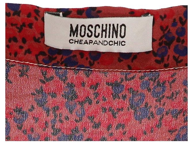 Blusa Moschino Cheap and Chic de seda roja con estampado floral - vista 5