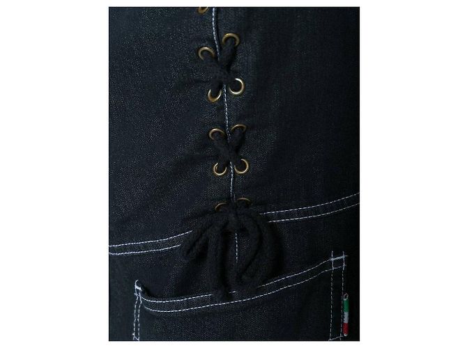 Vestido Moschino de denim negro y algodón con espalda de corsé - vista 4
