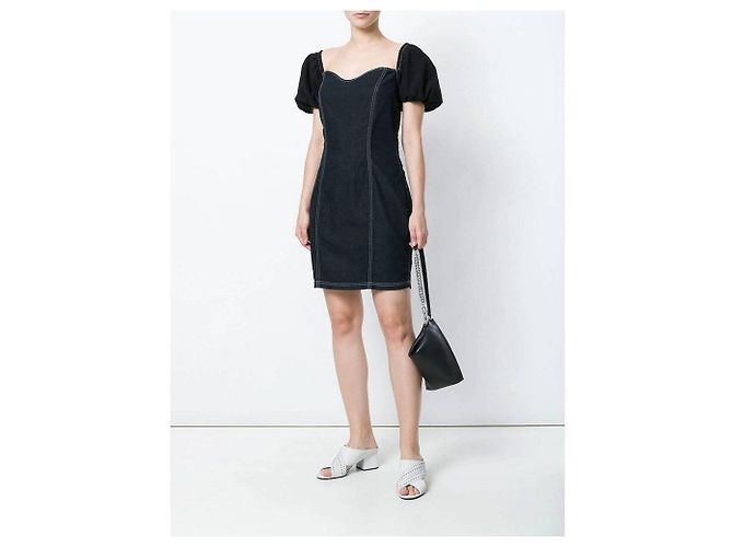 Vestido Moschino de denim negro y algodón con espalda de corsé - vista 5