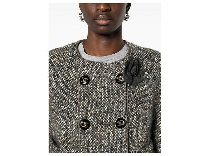 Chanel Bouclé Wolljacke Mehrfarbig Mehrfarben - Ansicht 5