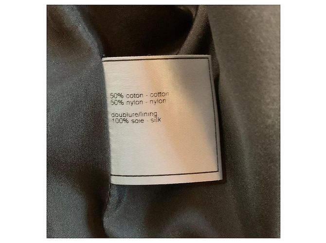 Chanel Perlenjacke aus Baumwolle Grau Gold Weiß - Ansicht 8