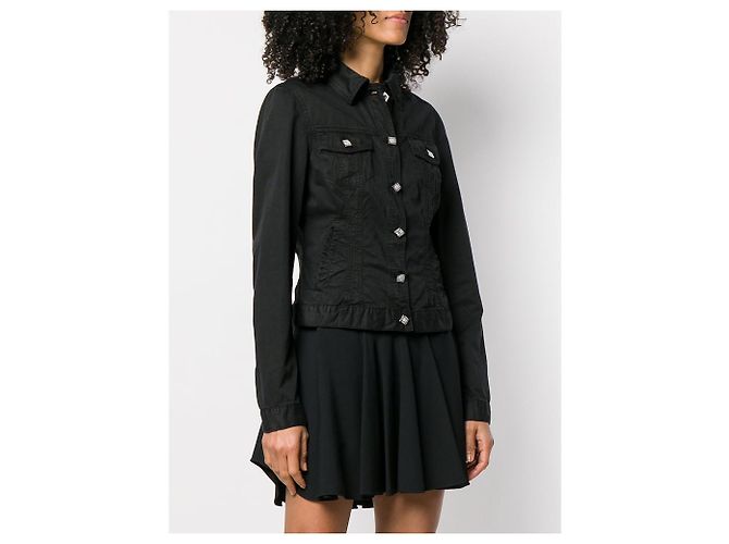 Autre Marque Chaqueta entallada Versace en algodón negro - vista 3