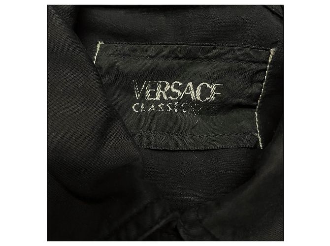 Autre Marque Chaqueta entallada Versace en algodón negro - vista 6