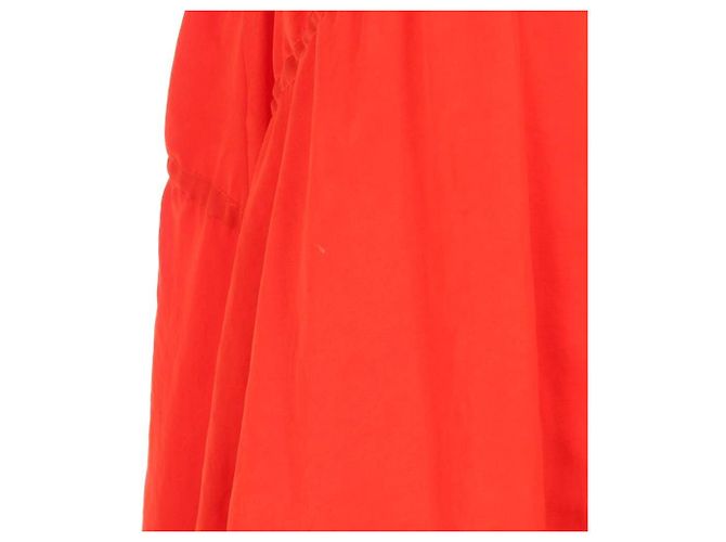 Vestido Carven Rojo de Seda Sin Mangas Estampado Paisley Roja - vista 7