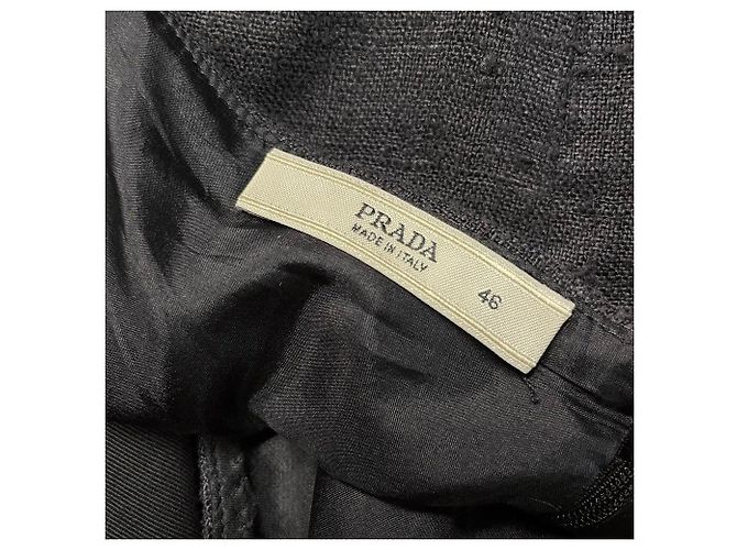 Abito midi Prada in seta e cotone nero - vista 5